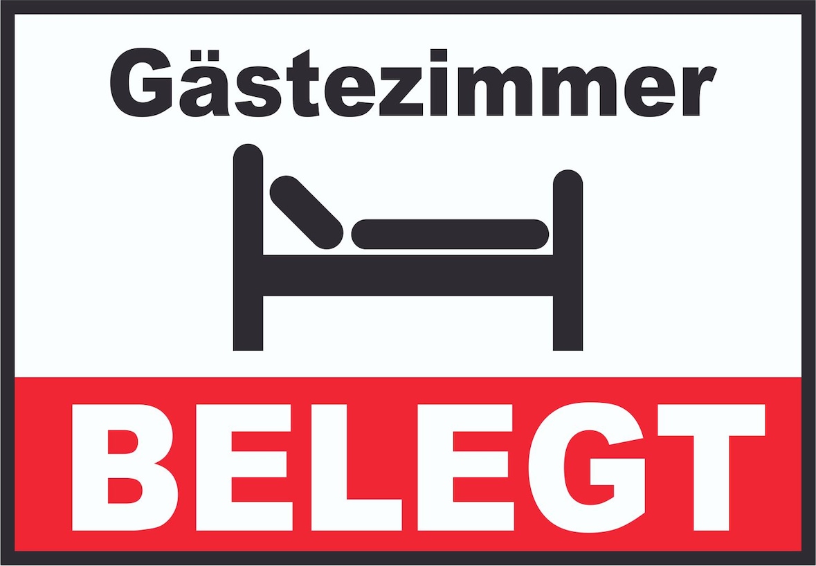 Gästezimmer BELEGT Schild  Zimmer BELEGT A5 (148x210mm)