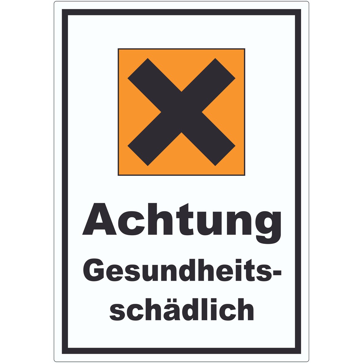 Aufkleber Gefahrensymbol Gesundheitsschädlich Kreuz A0 (841x1189mm)