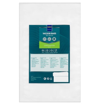METRO Professional Busta sottovuoto, PA/PE, 20 x 30 cm, spessore: 90 µm, resistente fino a 100°C per max 4h, adatta a cottura Sous-Vide, 100 pezzi