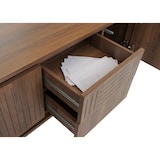 thumbnail of Rack para TV HWC-O34, suporte para TV, mesa para TV, lowboard, cómoda, melamina 51,5x150x39,5cm ~ castanho