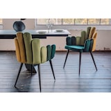 thumbnail of Silla KAWOLA Silla de comedor FREJA Base verde terciopelo negro