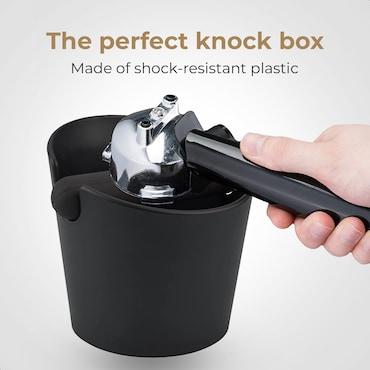 Koffie afklopbak voor zeefdrager accessoires, afklopbak voor zeefdragermachine accessoires, Espresso afklopbak voor koffiedik containers, Barista afklopbak Knock Box, Zwart