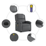 thumbnail of vidaXL Massagesessel mit Aufstehhilfe Elektrisch Grau Kunstleder