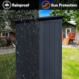 thumbnail of Gerätehaus S– verzinktes Metall in Anthrazit| Inkl. Schloss & Werkzeughaken | wetterfester Geräteschuppen, Gartenhaus