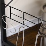 thumbnail of Estantería de cocina industrial estante de cocina con toma de corriente estantes ajustables ganchos y cesta metálica 90x40x83 cm marrón rústico