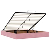 thumbnail of vidaXL Ottoman-Bett mit Matratzen & LEDs Rosa 200x200 cm Samt