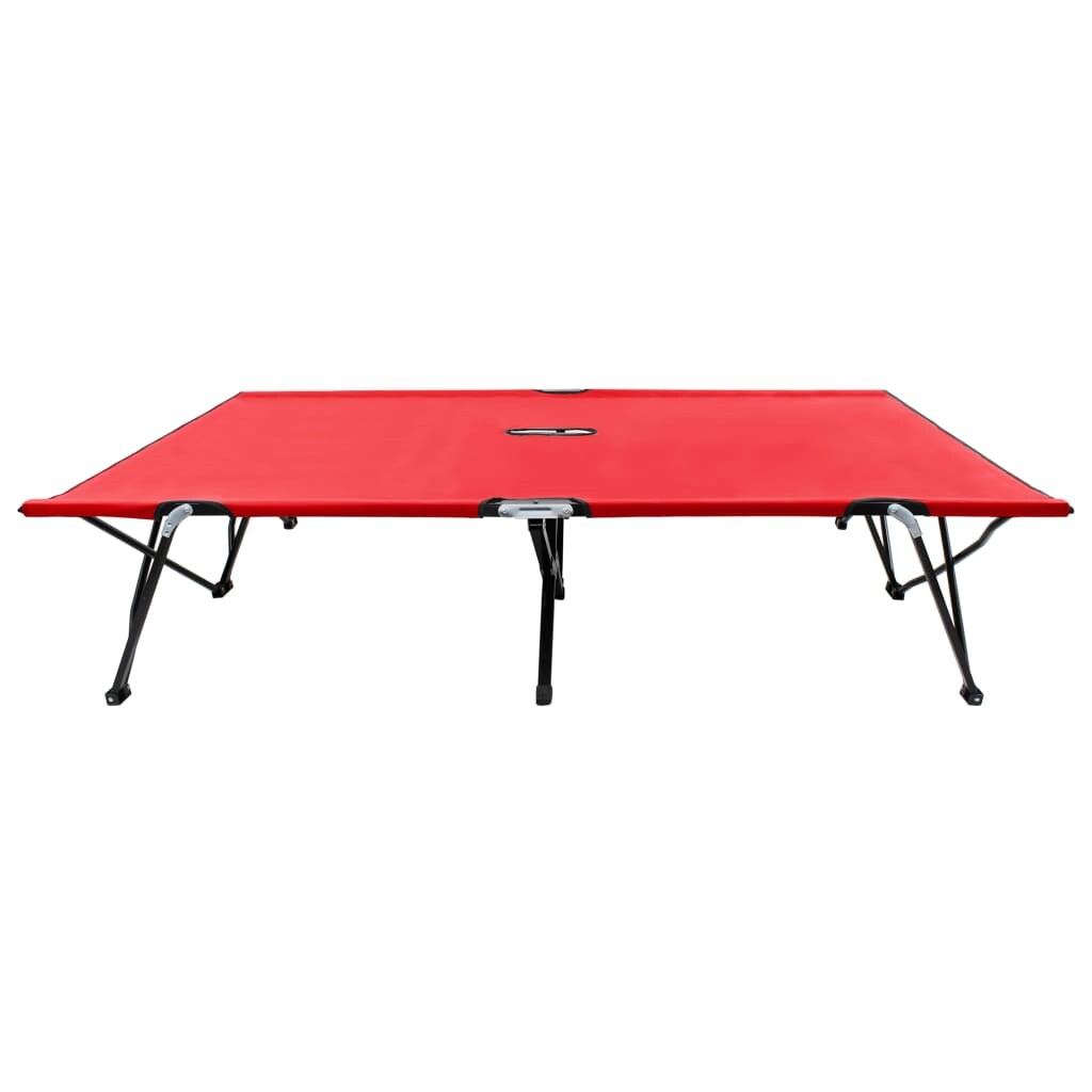 vidaXL Opvouwbaar ligbed voor 2 personen rood staal