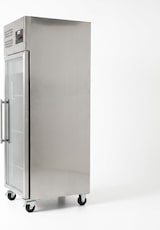 thumbnail of Romux® Gefrierschrank mit 1 Türen Glastüren 68 cm mit Umluftkühlung | Gastro Gefrierschrank aus Edelstahl mit 600 L Kapazität - 6 Einlegeböden 580 W