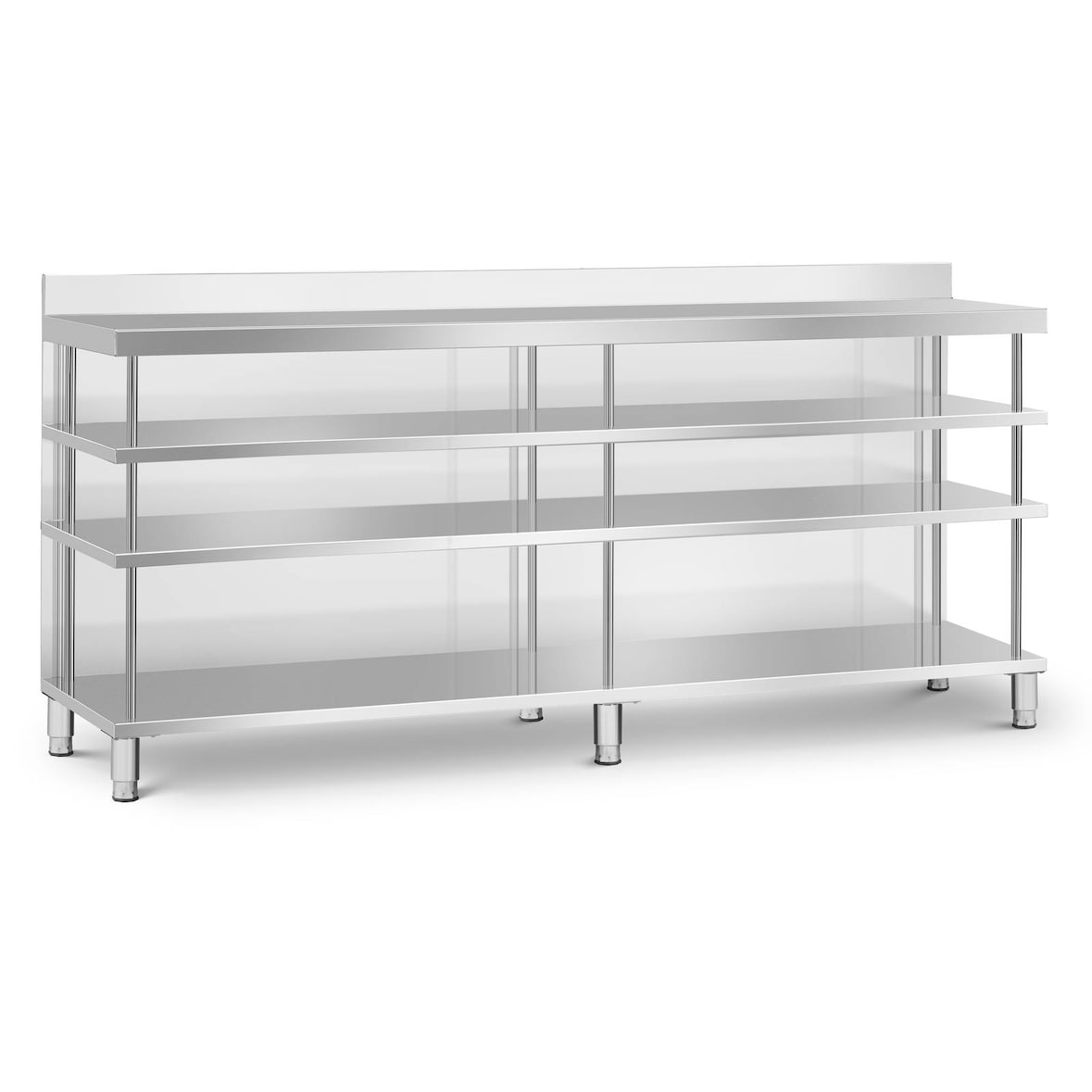 Royal Catering - Royal Catering Meuble bar comptoir - inox - 250 x 60 x 105 cm Comptoir de bar Plan de travail professionnel Table de travail en