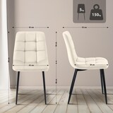 thumbnail of 4er Set Esszimmerstuhl FIGAD - Samt Creme 45x55x84 cm | Essstühle Esszimmerstühle Küchenstühle Wohnzimmerstühle