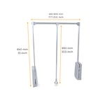 thumbnail of Emuca 9283711 Penderie rabattable pour armoire Hang, 450 600, Chromé, Acier et Plastique.