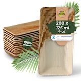 thumbnail of BIOZOYG 200 Stück Dipschälchen 125ml rechteckig Einwegschälchen Palmblattschälchen Snackschälchen, kompostierbar, ideal für Fingerfood und Snacks