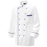 thumbnail of 203 - Kochjacke weiß langarm mit Paspel in verschiedenen Farben : navy 100% Baumwolle 230 g/m² (15) 2XL