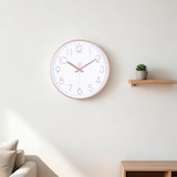 thumbnail of IvoQ Moderne Wanduhr - Leises Uhrwerk - Roségold & farbige 3D-Ziffern - Analog - Nicht tickend - 30 cm