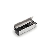 thumbnail of Kapsa-USB, Einbausteckdosenelemente, mit Schukosteckdosen, Deckel edelstahlfarbig