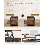 thumbnail of Helloshop26 - Table basse table de salon  50 x 120  avec plateau relevable tiroirs de rangement compartiment caché marron 12_0007478