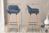 thumbnail of Décoshop26 - Lounge-Barhocker x1 skandinavisches Design blauer Stoffsitz Holzbeine Metallfußstütze 10_0004920