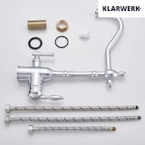 thumbnail of KLARWERK® Julian | Retro 3-Wege Armatur Edelstahl Chrom glänzend | Vintage Filter Wasserhahn Küche Silber| Osmose Mischbatterie U-Auslauf 3 Anschlüsse