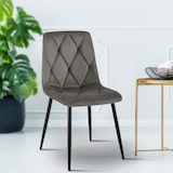 thumbnail of Set van 2 Eetkamerstoelen Clairton antraciet/Fluweel