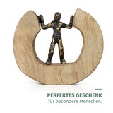 thumbnail of Dekofigur Mediator Schwarz-Gold 18,5 cm aus Mangoholz und Aluminium moderne Skulptur Symbol für Balance und Zusammenhalt handgefertigt Unikat