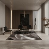 thumbnail of Teppich Wohnzimmer Wellenmuster Pflegeleicht Waschbar Strapazierfähig Schlafzimmer OEKO-TEX Braun 280x370 cm – INN von Kadima Design