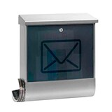 thumbnail of PROREGAL Wandbriefkasten Lucenta aus Edelstahl mit transparentem Tür & Zeitungsfach | 18,6 Liter, HxBxT 42,5x38x11,5cm | Edelstahl / Silber