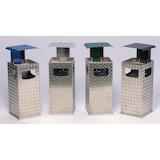 thumbnail of PROREGAL Kombiascher mit 3-Fach Einwurf | 38 Liter, HxBxT 95x44x44cm | Aluminium-Duett-Blech | Dach Anthrazit | Mülleimer Aschenbecher Abfalleimer