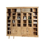 thumbnail of Estante Evry com 4 portas de vidro e 4 portas de madeira ao centro e prateleiras laterais abertas  - 248x36x221cm