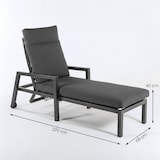 thumbnail of Pacote 2 unidades - Espreguiçadeira de jardim antracite com almofada grossa