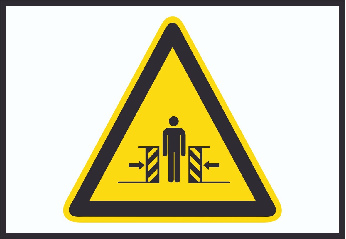 Achtung Quetschgefahr Symbol A2 (420x594mm) Schild