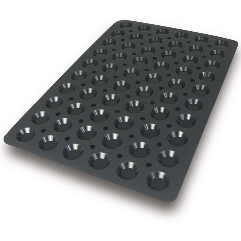 LACOR Platin-Silikonform SCHWARZ 60x40 für MINI TARTLET 60 Kavitäten 44x10 mm, 10 ml