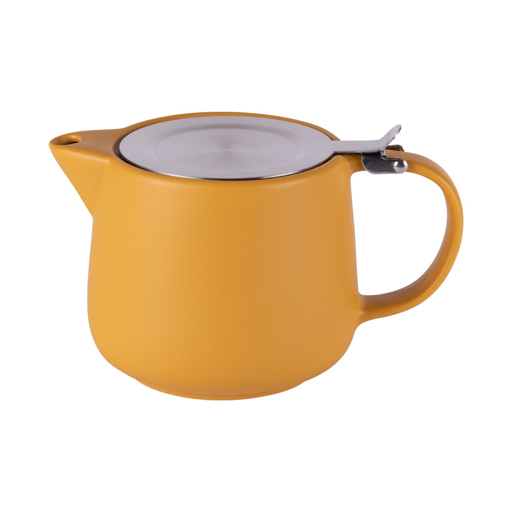 Théière avec filtre Uno 0.9L jaune -  90.00 cl Rond Grès Table Passion 20.00x12.00 cm