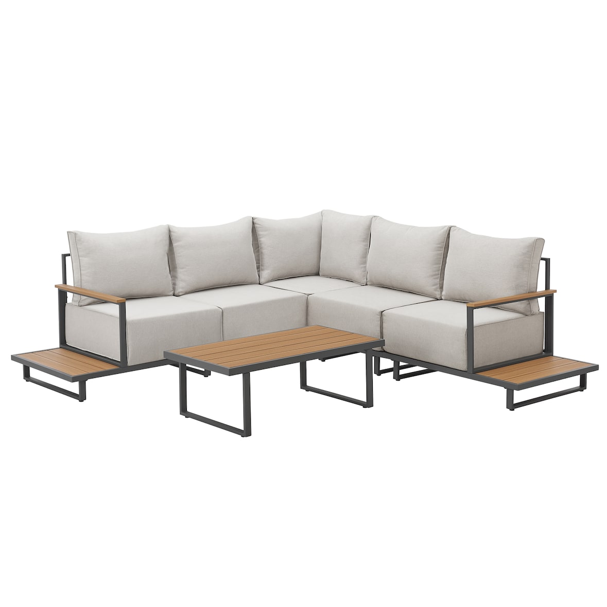SVITA MALIBU Tuinlounge Set Modulaire Outdoor Lounge 25cm Dikke Kussens Grijs