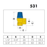 thumbnail of Caleffi Membran Sicherheitsventil 3/4 Zoll 3 bar Überdruckventil Druckventil