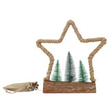 thumbnail of ECD Germany LED-Jute-Stern 33x9,5x30 cm mit 30 warmweißen LEDs, Deko Weihnachtsstern aus Seil mit 3 Tannen & Jutesäckchen, batteriebetrieben mit