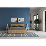 thumbnail of Letto matrimoniale senza rete 160x200 testata inclinata con doghe quercia Ankel