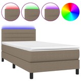 thumbnail of vidaXL Boxspringbett mit Matratze & LED Taupe 90x190 cm Stoff