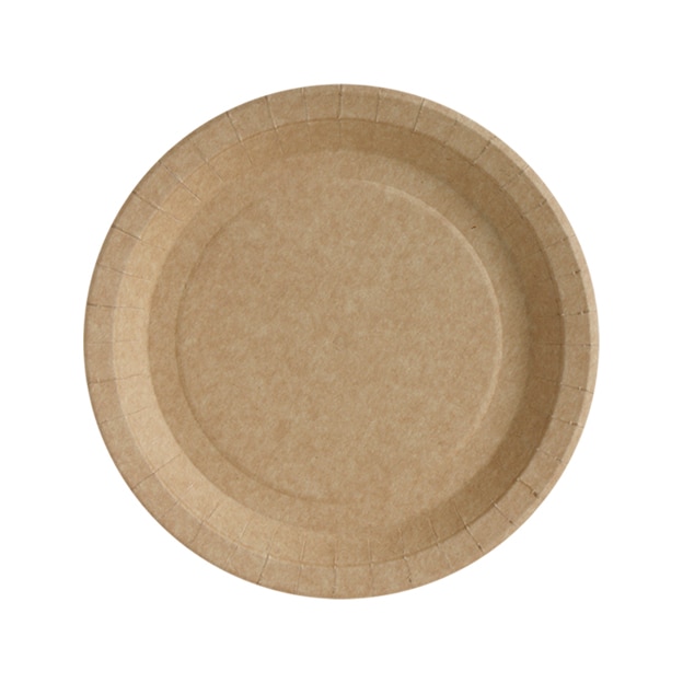 P&H - Prato Europa em cartão kraft vegetal com diâmetro de 18 cm, 50 unidades