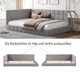 thumbnail of Merax Polsterbett Schlafsofa 140x200 Multifunktionsbett mit Lattenrost aus hautsympathische Samtstoff Grau