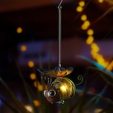 thumbnail of LED Solar Schmetterling hängend Schwingfigur mit Feder gelb Gartenfigur Deko