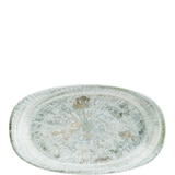 thumbnail of 2x Bonna Odette Olive Gourmet Platte oval 34x19cm 4cm hoch Grün weiß Porzellan Servierplatten Speise Geschirr