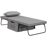 thumbnail of HOMCOM sofá cama de 1 plaza 4 en 1, sillón cama tapizado en lino, con respaldo ajustable de 5 niveles, almohada acolchada, 75x80x74 cm, gris