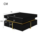 thumbnail of Merax Couchtisch, Hochglanz-Wohnzimmertisch, Beistelltisch mit Schubladen und goldenen Akzenten, schwarz