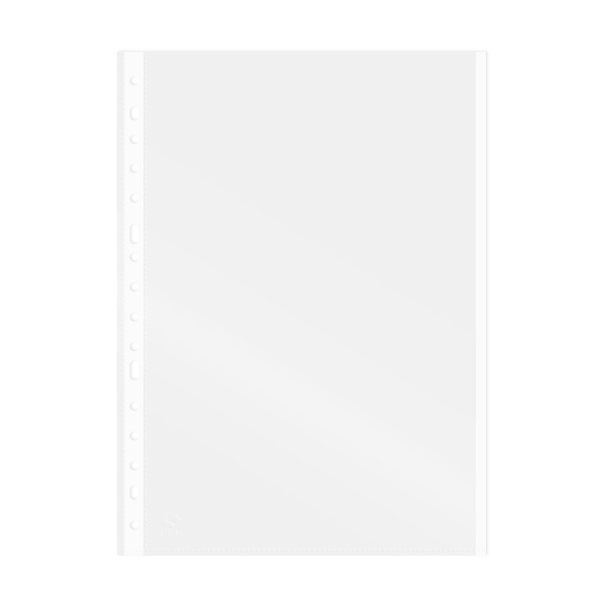 Caixa de 100 capas de polipropileno extra com indicador branco, lombada reforçada, tamanho Fólio, 16 furos Grafoplás