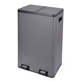 thumbnail of SVITA TMH2X30 Mülleimer 60L Mülltrennsystem 2 Fächer 2x30L Softclose-Deckel Pedal versteckbar Kunststoff Inneneimer Grau