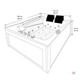 thumbnail of Whirlpool Pool Badewanne Eckwanne Wanne W12H-A-ALL 135x180cm Reinigungsfunktion mit Farblichtherapie passive Schlauch-Reinigung