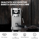thumbnail of Siebträgermaschine Espressomaschine Edelstahl, Kaffeemaschine für Cappuccinoo, Manometer, Milchaufschäumer, 20-Bar Pumpe, Touchscreen, 1350W, 1.3L