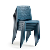 thumbnail of Set van 6 stapelbare stoelen van polypropyleen met glasvezel, voor tuin of binnengebruik, waterafstotend en duurzaam, modern design – YARA/Petrolblauw