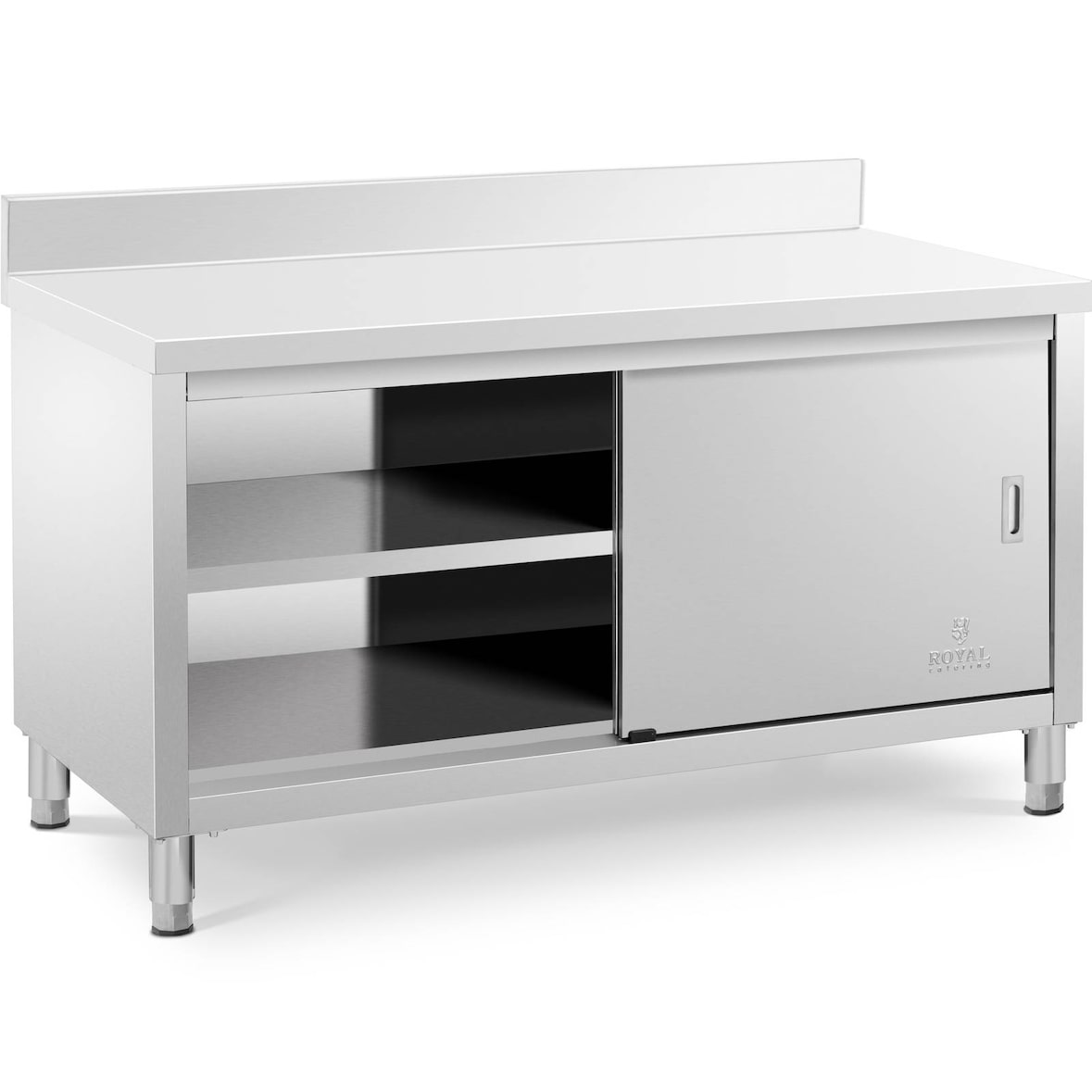 Royal Catering Mueble neutro en acero inoxidable - ECO - 150 x 70 cm - 600 kg - antisalpique -