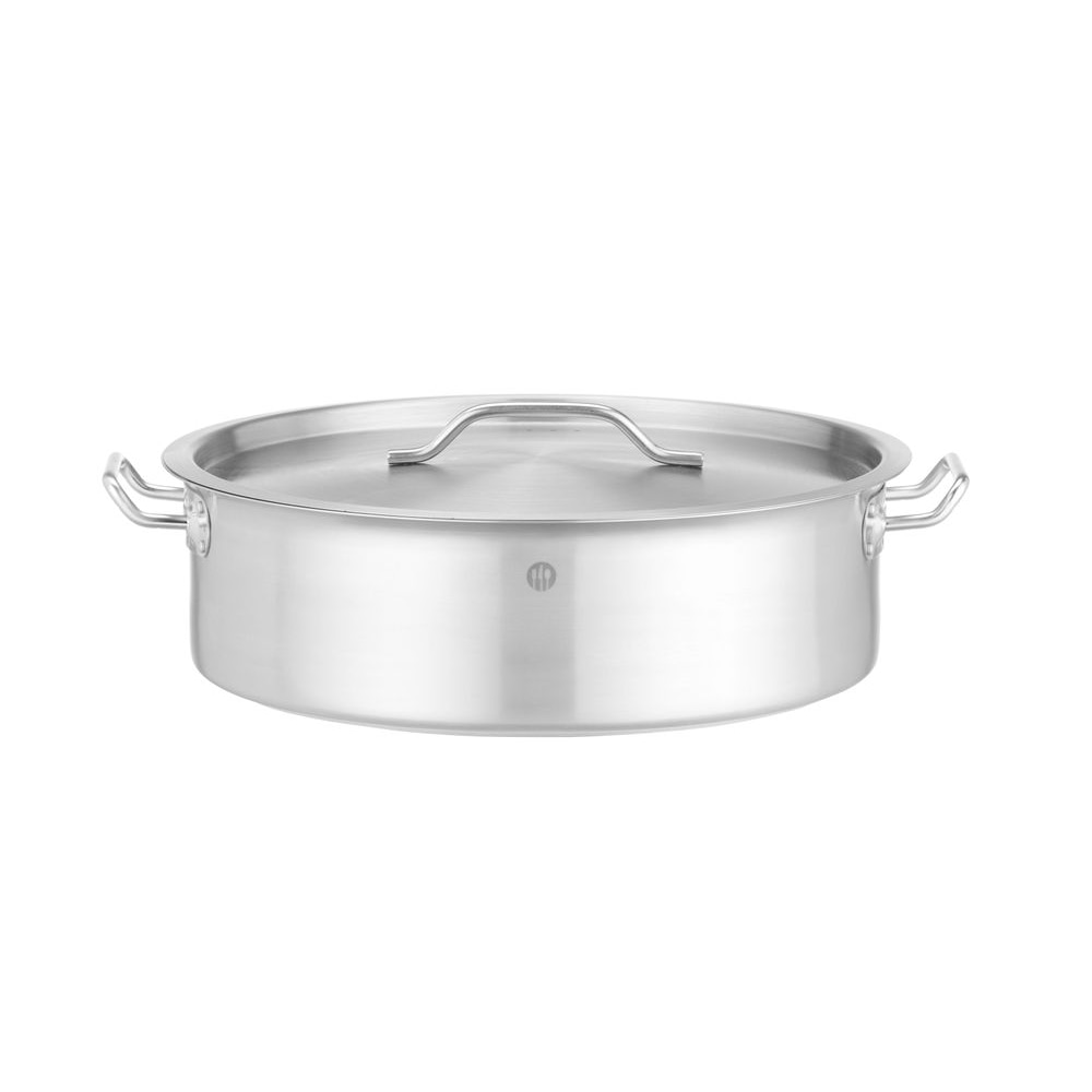 HENDI Laag kookpan - met deksel, 10,8L, ⌀360x(H)139mm